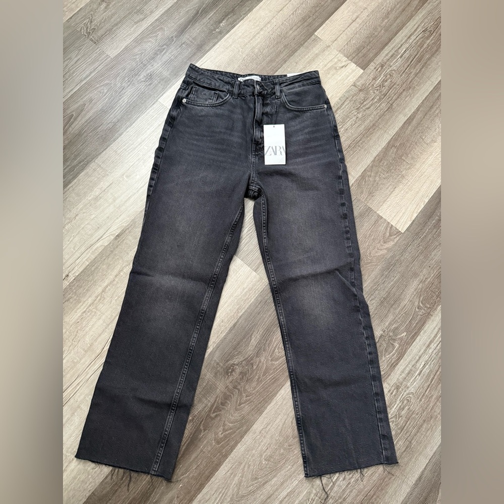 Zara Women's Dark Gray Straight Leg Jeans